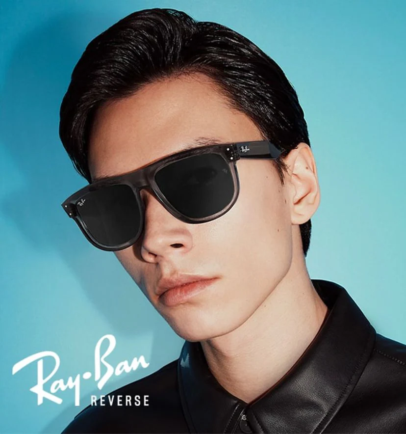 Rayban model wearing sunglasses